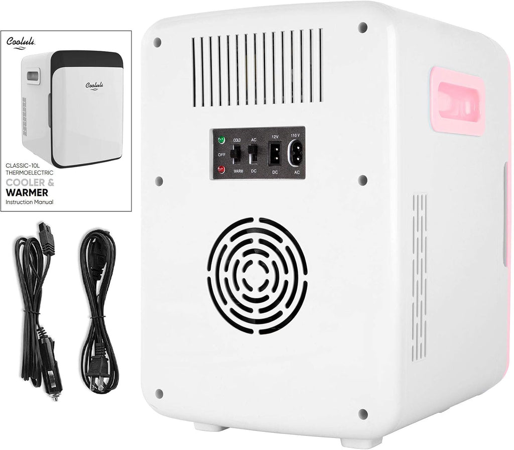 10L Mini Fridge for Bedroom - Car, Office Desk & College Dorm Room - 12V Portable Cooler & Warmer for Food, Drinks