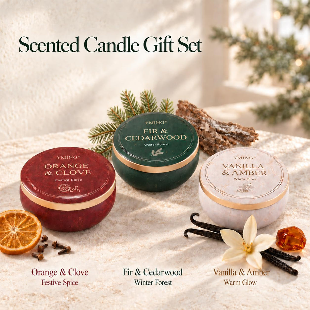 Scented Candle Gift Set for Women 3 Pack 14 oz Each 3 Wick Soy Candle