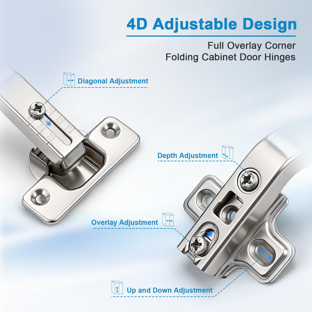 135° Lazy Susan Hinges for Cabinets, Corner Cabinet Hinges 2 Pairs