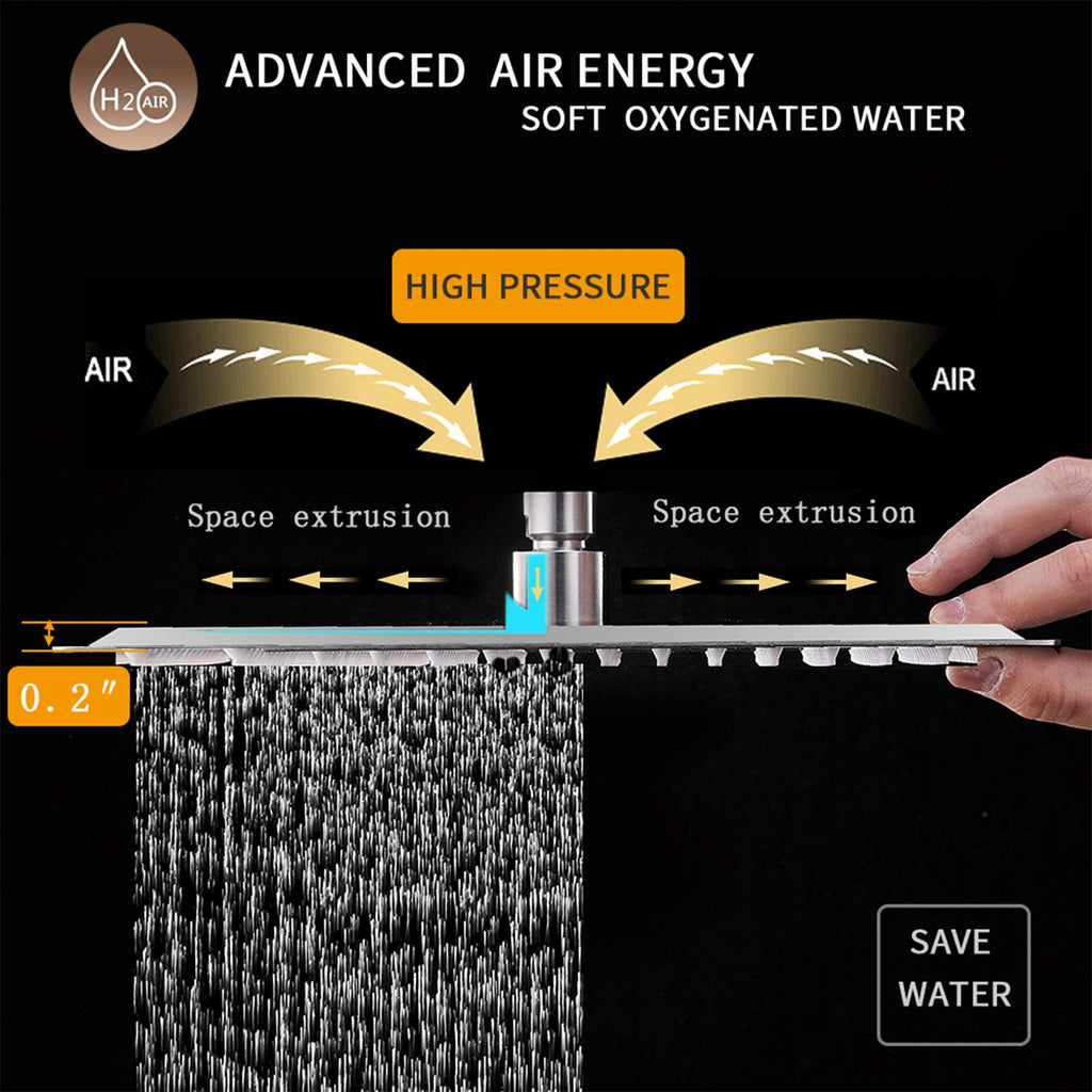 10" Rain Shower Head High Pressure Rainfall Shower Head Brushed Nickel