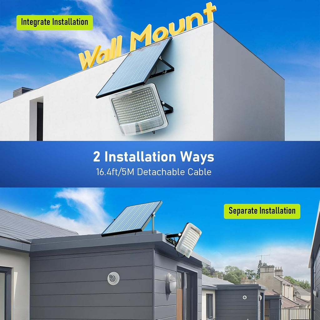 Solar Flood Lights Outdoor, 30000mAh Solar Powered Outside Light Dusk to Dawn Waterproof Security Commercial Lighting