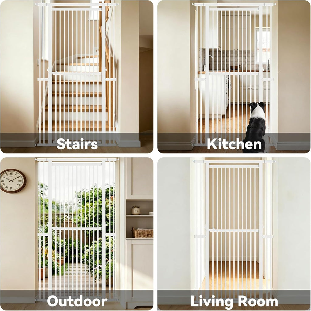 51"-87" Extra Tall Cat Gate for Doorways, Fits 29.2"-40.2" Wide