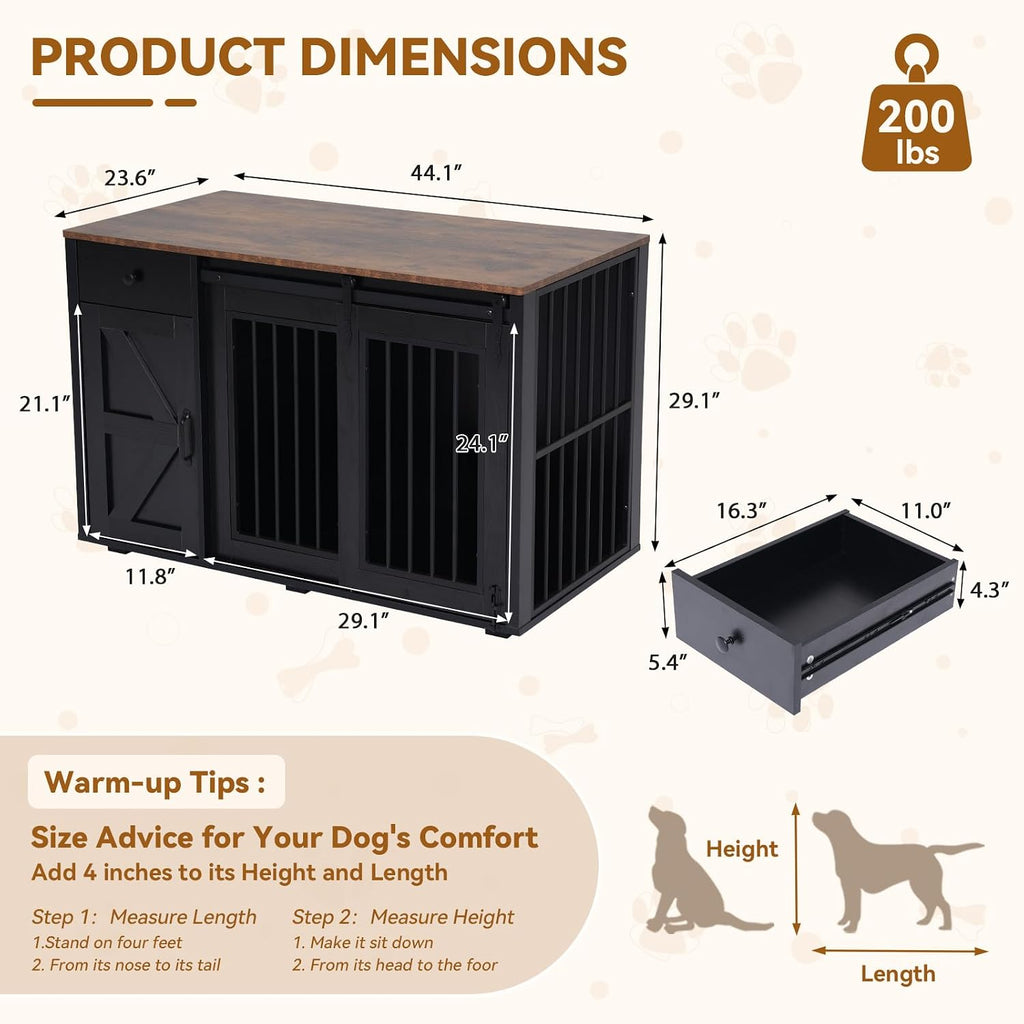 Dog Crate Furniture, Dog Kennel ( Left Facing Door)