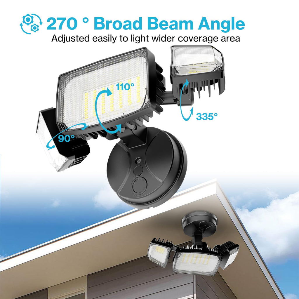 80W Flood Lights Outdoor 2 Pack, Switch Controlled LED Security Lights, 6500K Outside Floodlight, IP65