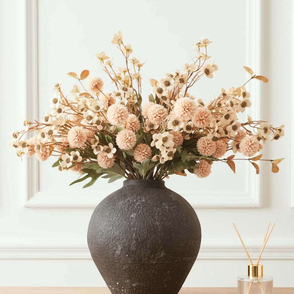 Beige Silk Flower Arrangements Decor, Large Floral Centerpieces For Tables - Set of 22