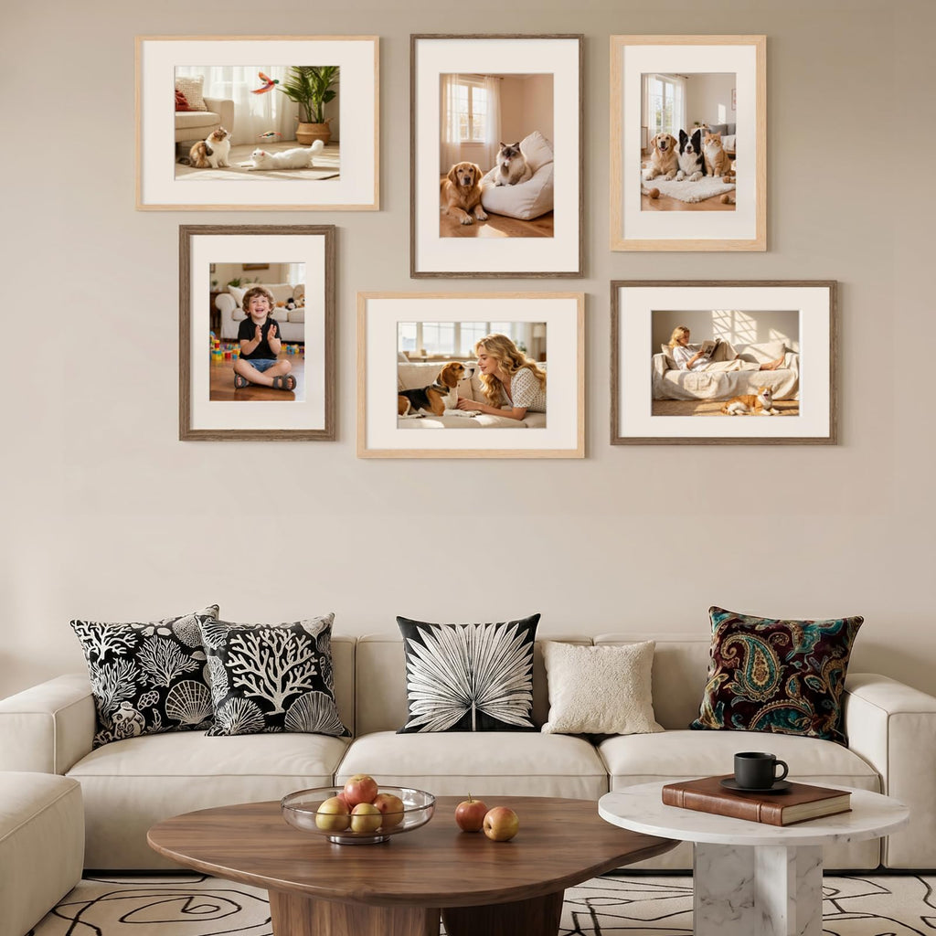 A3 Picture Frame Solid Wood Rustic Brown Poster Frame Matted A4