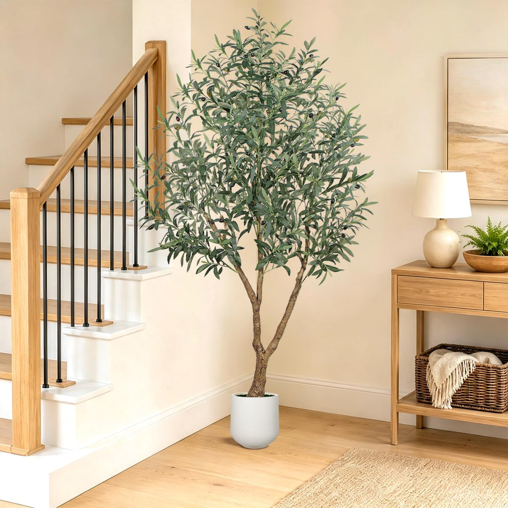 6FT Olive Trees Artificial Indoor - Fake Olive Tree Artificial Plants Indoor Fake Trees with Lifelike Fruits and