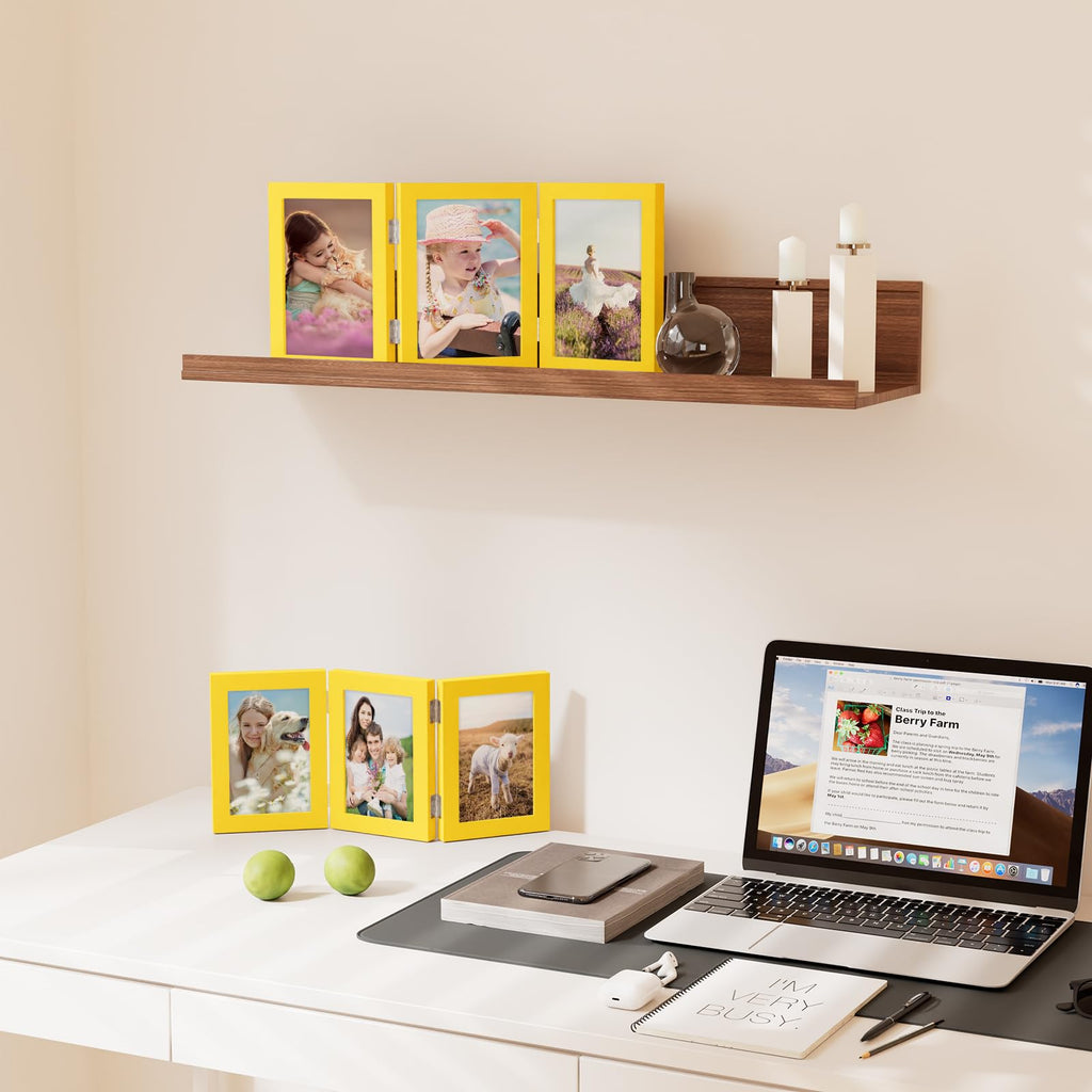 Yellow Triple 5x7 Picture Frame Vertical