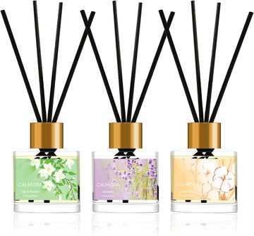 Reed Diffuser Gift, 50ml Home Fragrance Diffuser with 15 Reeds Sticks | Flameless Lily & - Set of 3