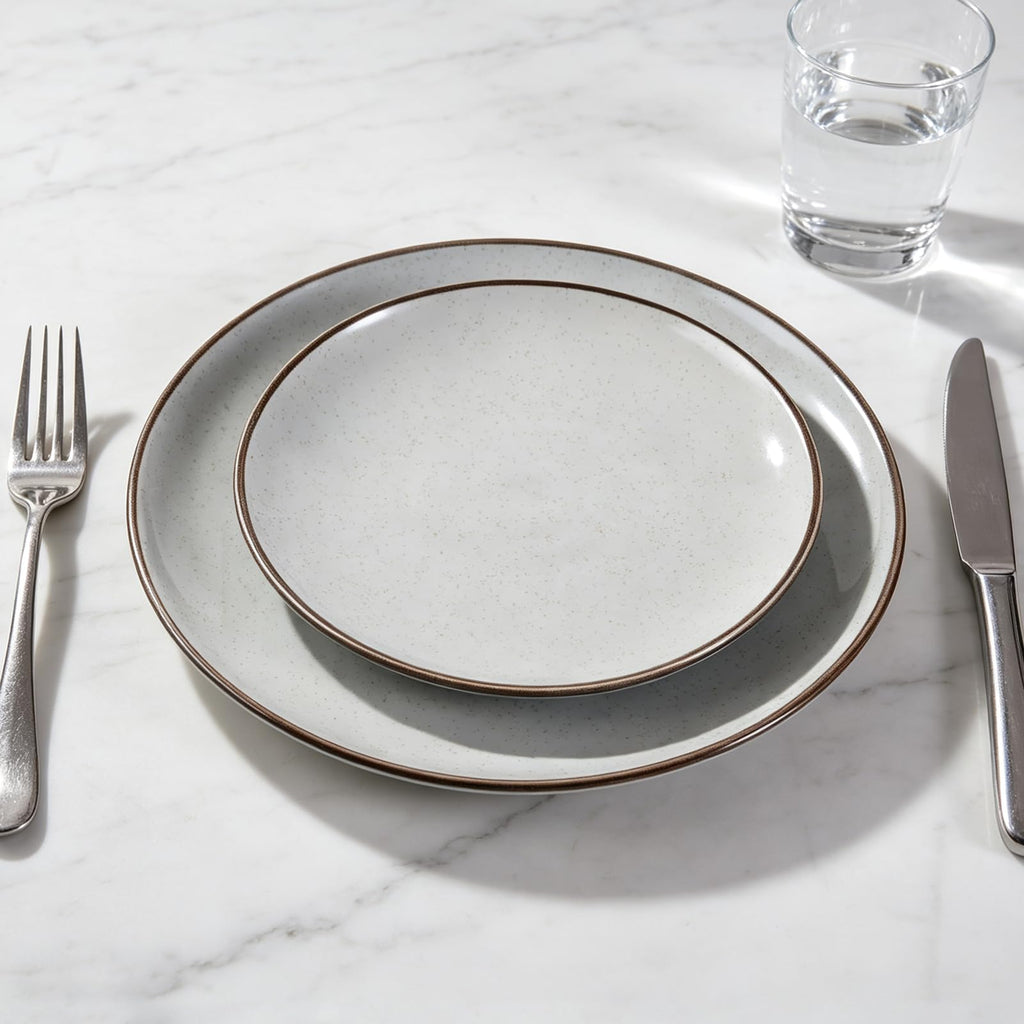 Dinnerware Set for 6, 18Pieces Plates and Bowls Set