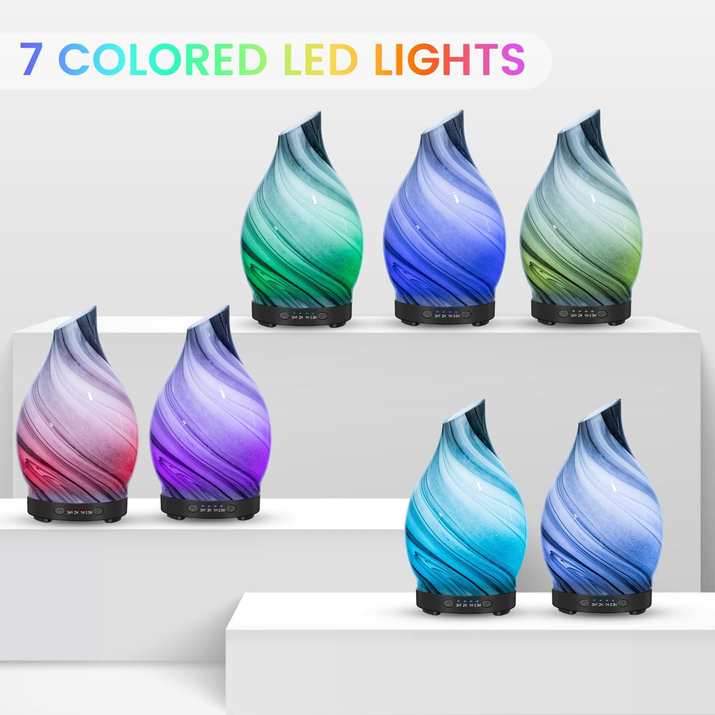Glass Essential Oil Diffuser - 7 Color Lights