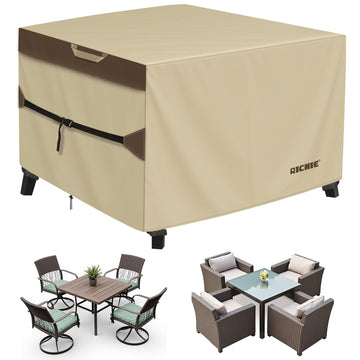 Outdoor Patio Furniture Cover - Heavy Duty Waterproof 600D Tough Canvas Protector for Square Table Cover, All-Season