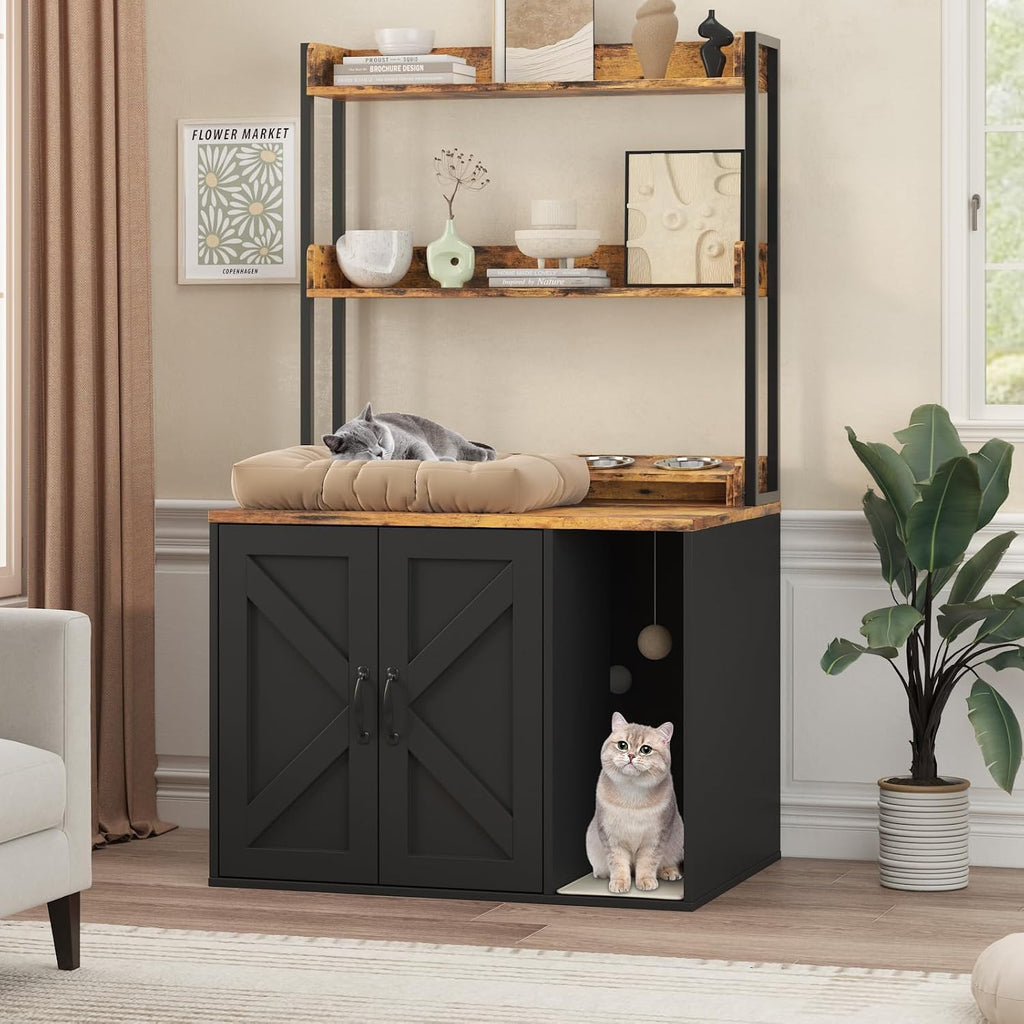 53" H Cat Litter Box Enclosure Hidden Litter Box Furniture