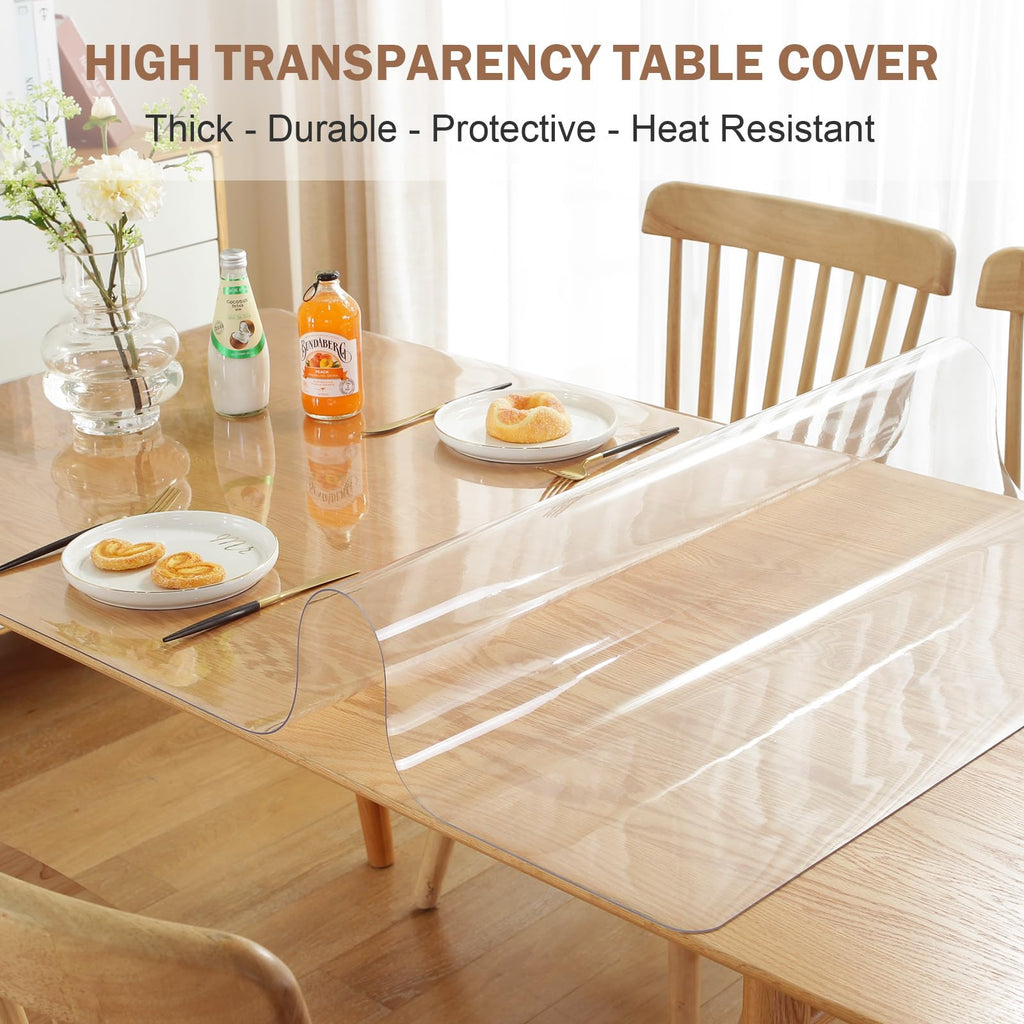 Clear Table Cover Protector 42 x 96 Inch, 2mm Thick Plastic Mat