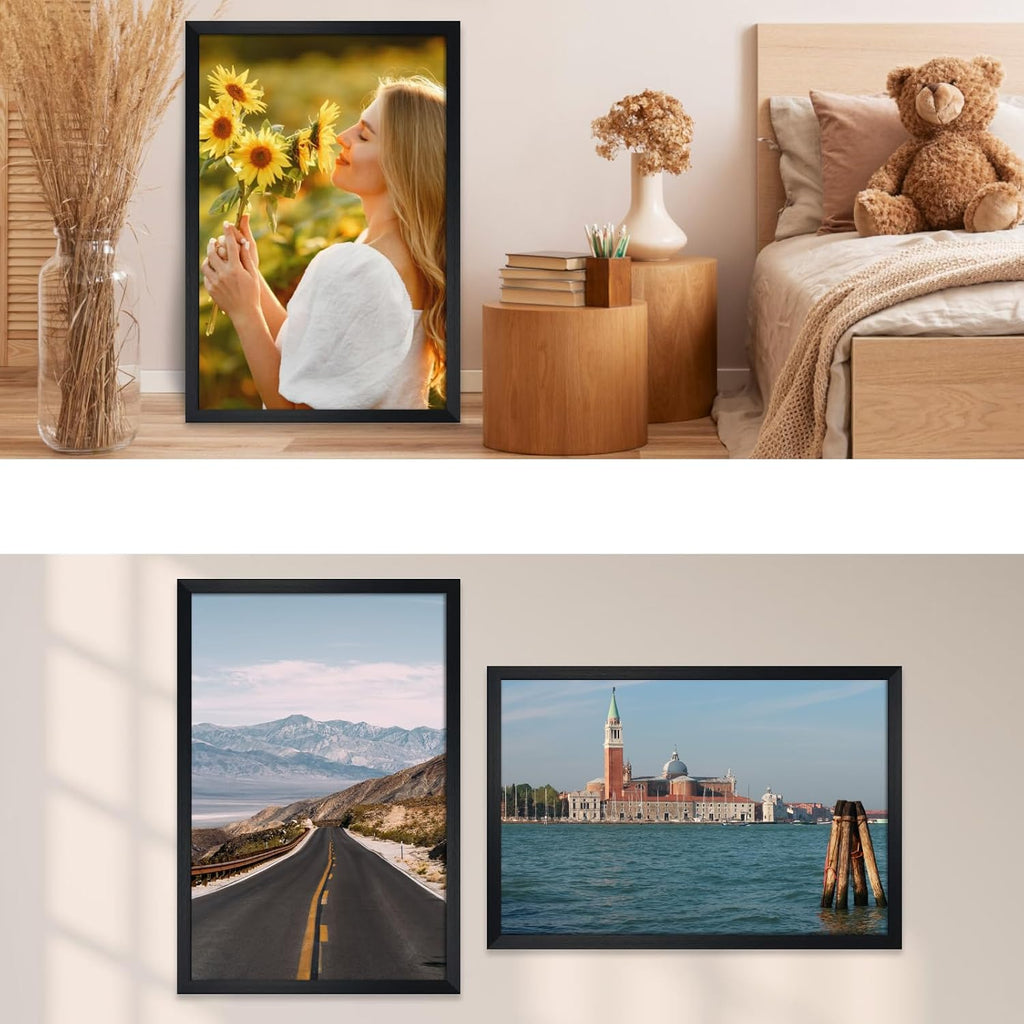 24x36 Poster Frame Black, 36x24 Metal Picture Frame for Wall Display, 1 Pack