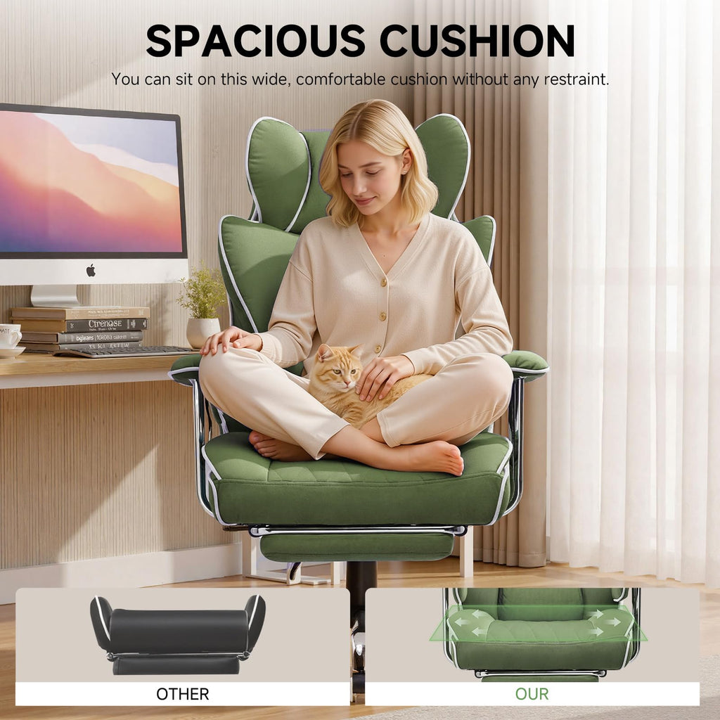 Big and Tall Gaming Chair with Pocket Spring Lumbar Support, Ergonomic Office Chair with Footrest, Executive Desk