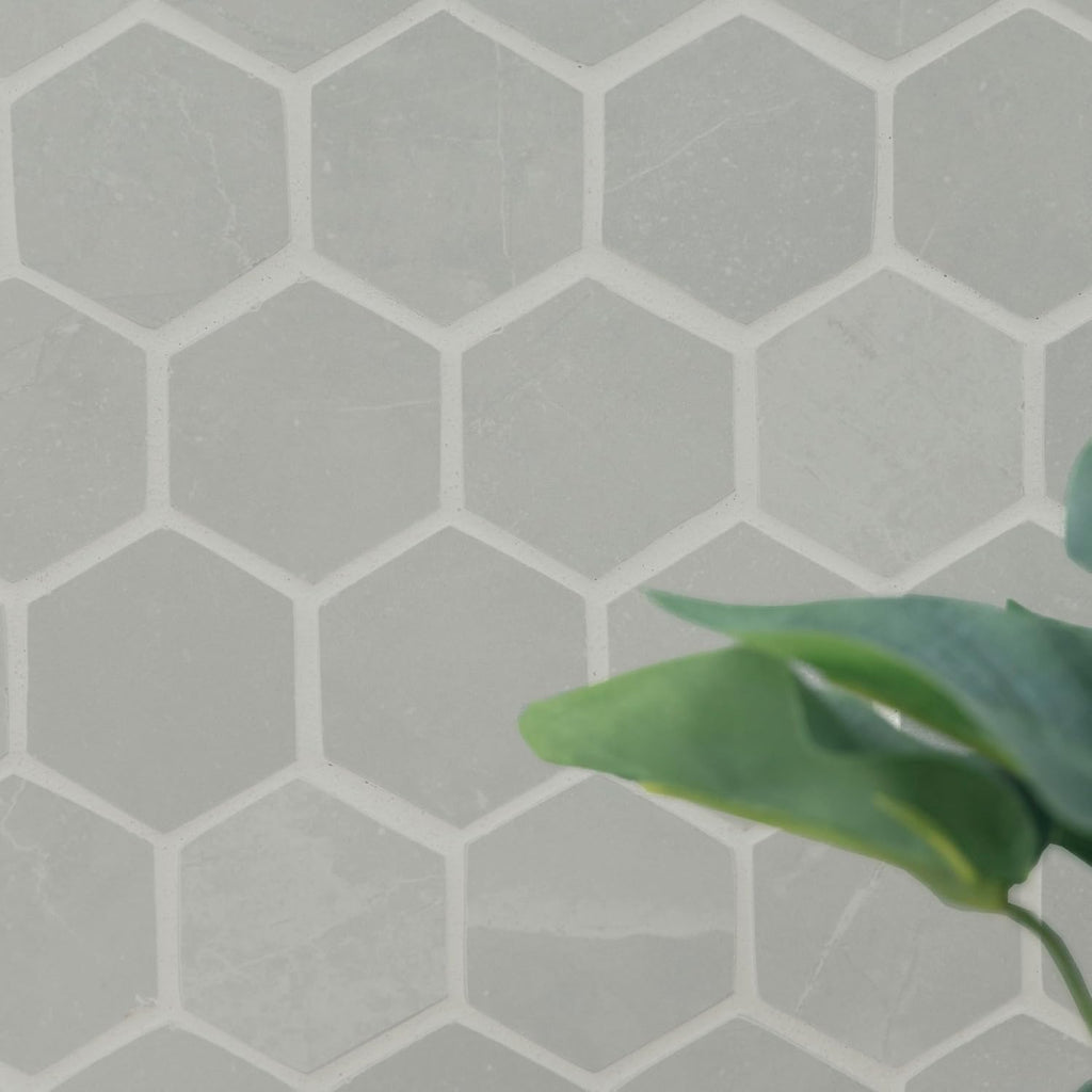 Sande Grey 2in. x 2in. Hexagon Matte Porcelain Mosaic Tile Flooring