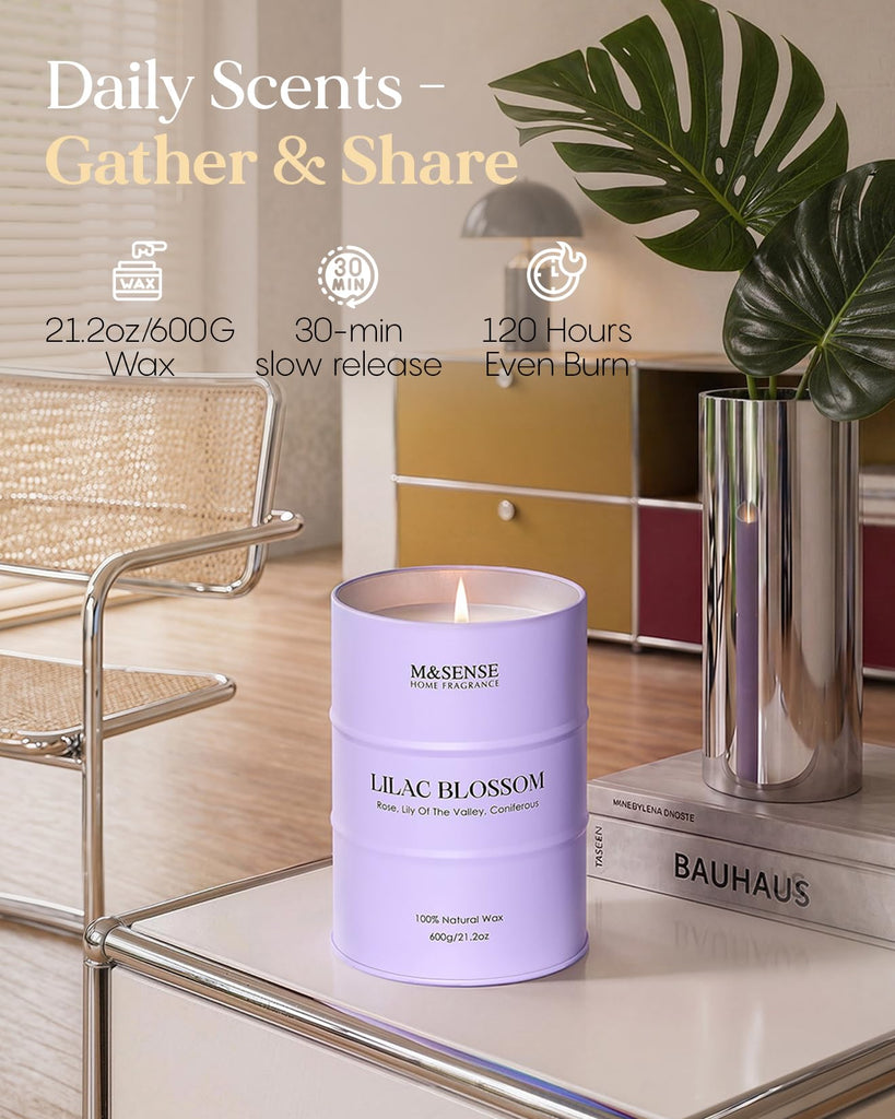 Lilac Blossom Soy Candle, 21.2oz Scented