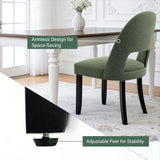 French Farmhouse Dining Chairs Set of 2, Upholstered Rattan Dining Chairs with Curved Backrest and Carved Solid Wood Frame for Dining Room or Living Room