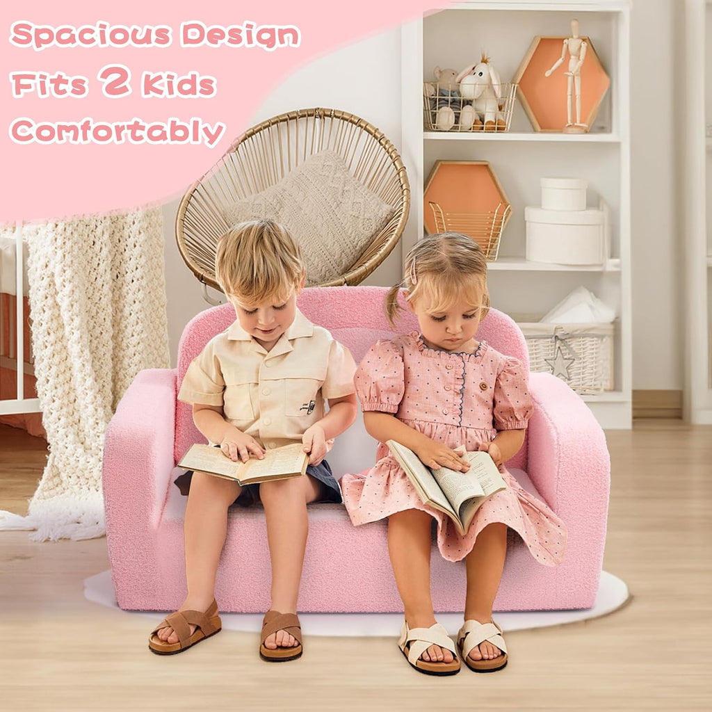 Extra Wide Kids Couch, in-1 Soft Toddler Couch with Blanket, Comfy Toddler Chair, Convertible Sofa with Cute