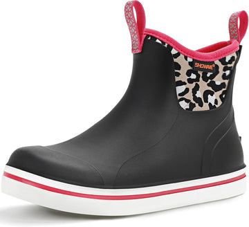 Rain Boots Kids Waterproof Deck Boots Girls Boys Mud Booties