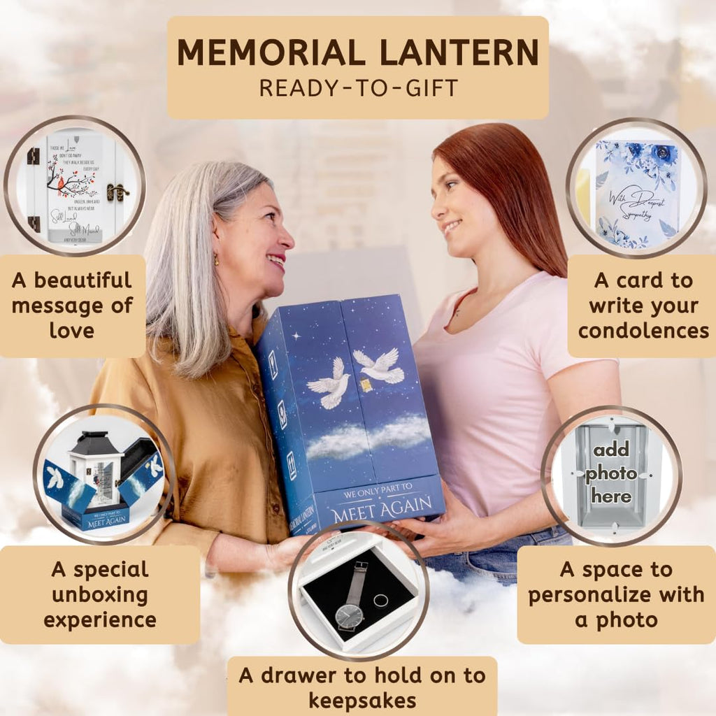Memorial Lantern with Photo Frame & Keepsake Drawer | Ready-to-Gift Box