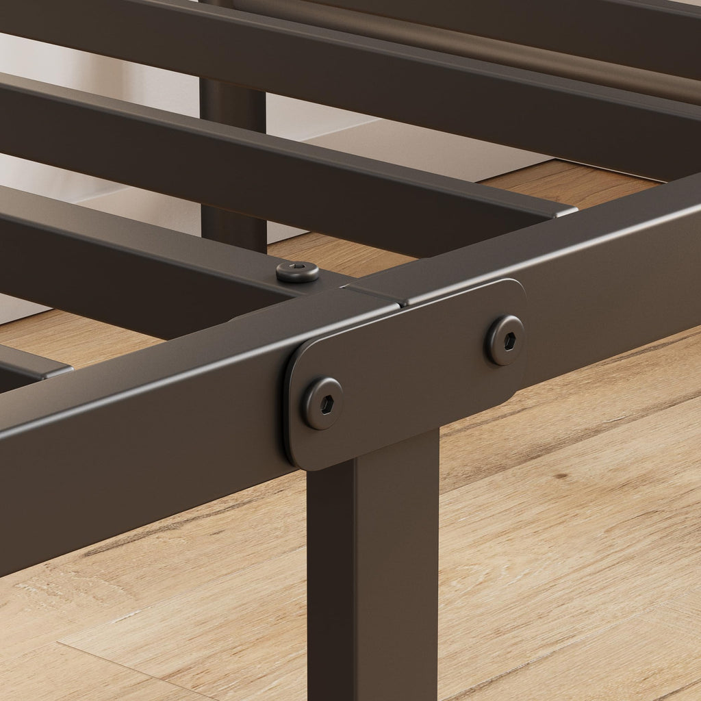 Daybed-Metal-Twin-Size-Bed-Frame - with Headboard, Heavy Duty Steel Slats Support Guest Room, No Box Spring