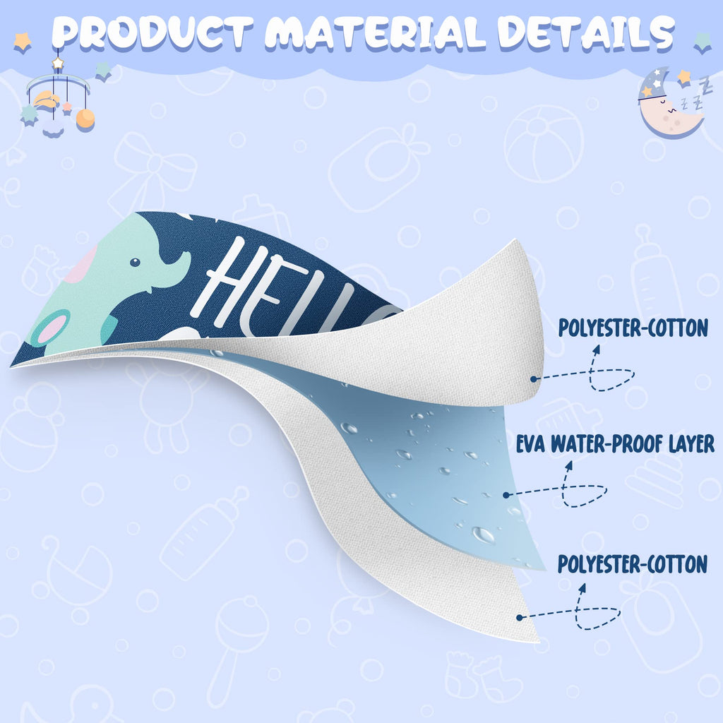 7Pcs Cotton Waterproof Baby Bibs Adjustable Hook Loop Closure Infant Bib Unisex Colorful Newborn Babies Food Bibs for