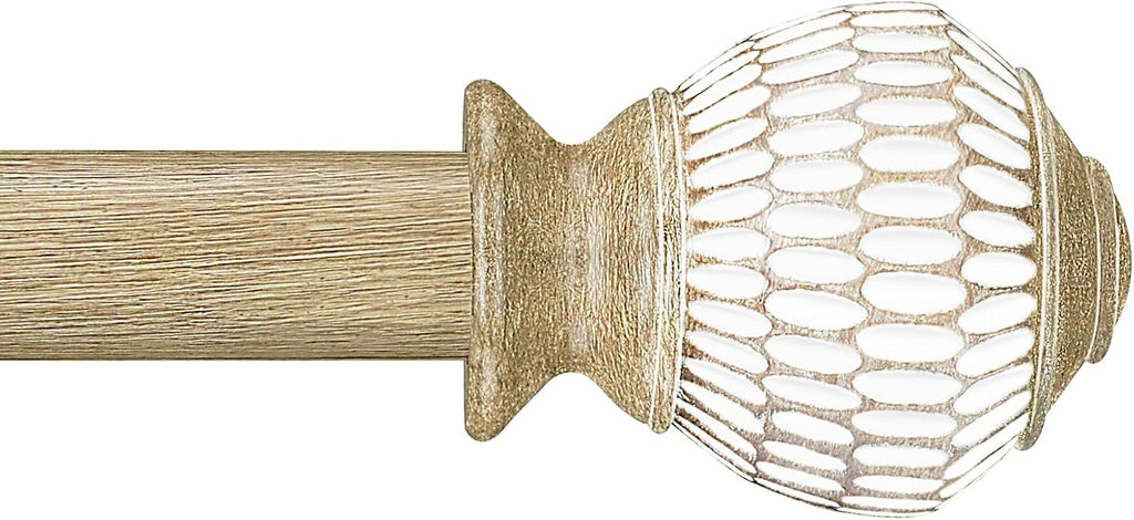 Curtain Rods for Windows 16 to 120 Inches Adjustable Length 1 Inch Diameter Window Curtain Rod with Wood Grain Leaf