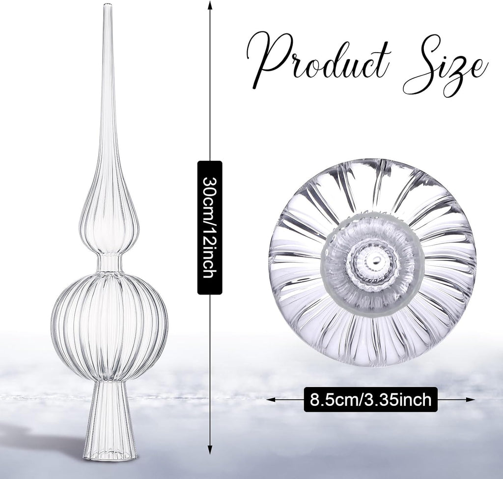 12" Mercury Glass Christmas Tree Topper,Classic,Transparent