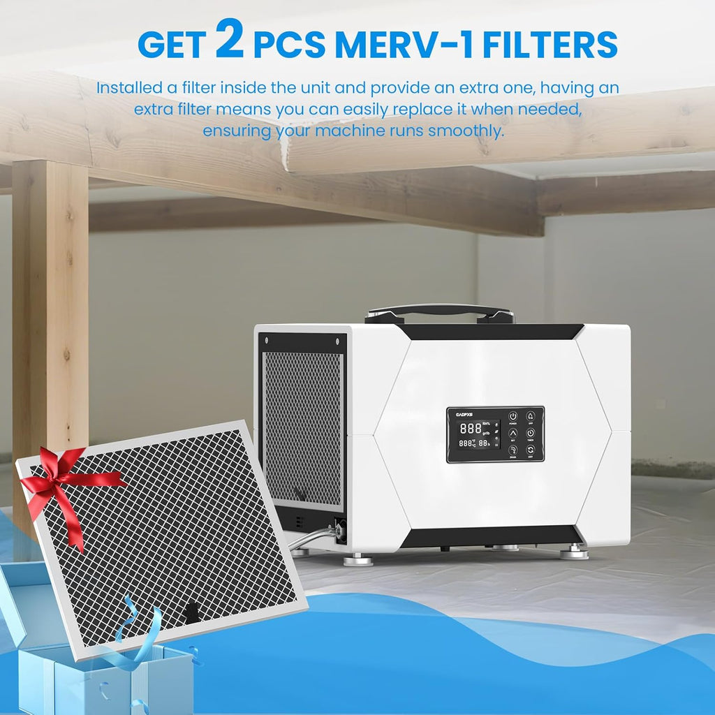 Crawl Space Dehumidifier with Pump and Drain Hose, 80 Pint Crawlspace Dehumidifier for Commercial, Basement