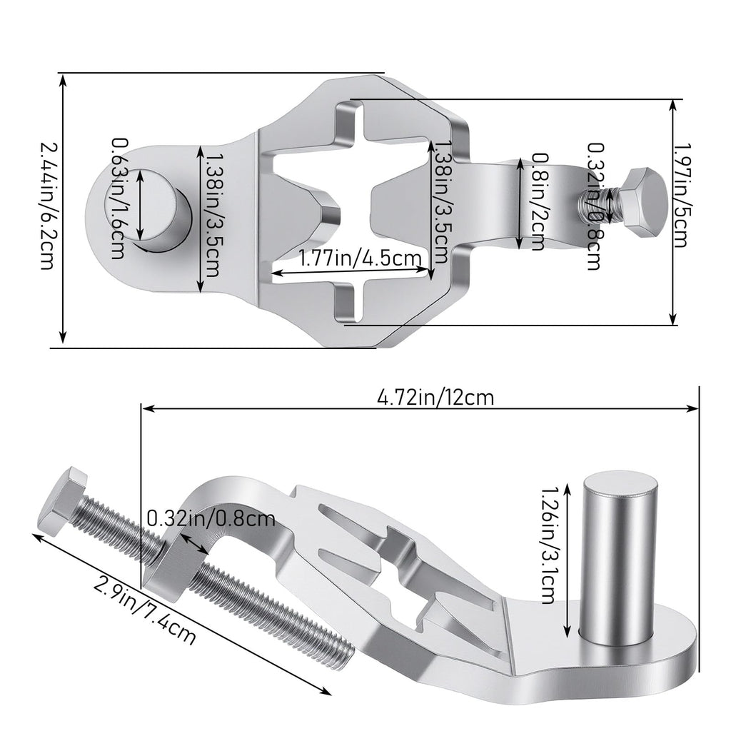 T-Post Gate Hinge Pins, Heavy Duty Gate Hanger, 5/8 Inch, 2 Pack, for Farm Garden and Backyard Gates, Easy to Install