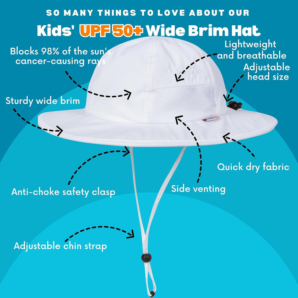 UPF 50 Kids' Wide Brim Sun Hat, Sun Protection Hat - Baby & Toddler