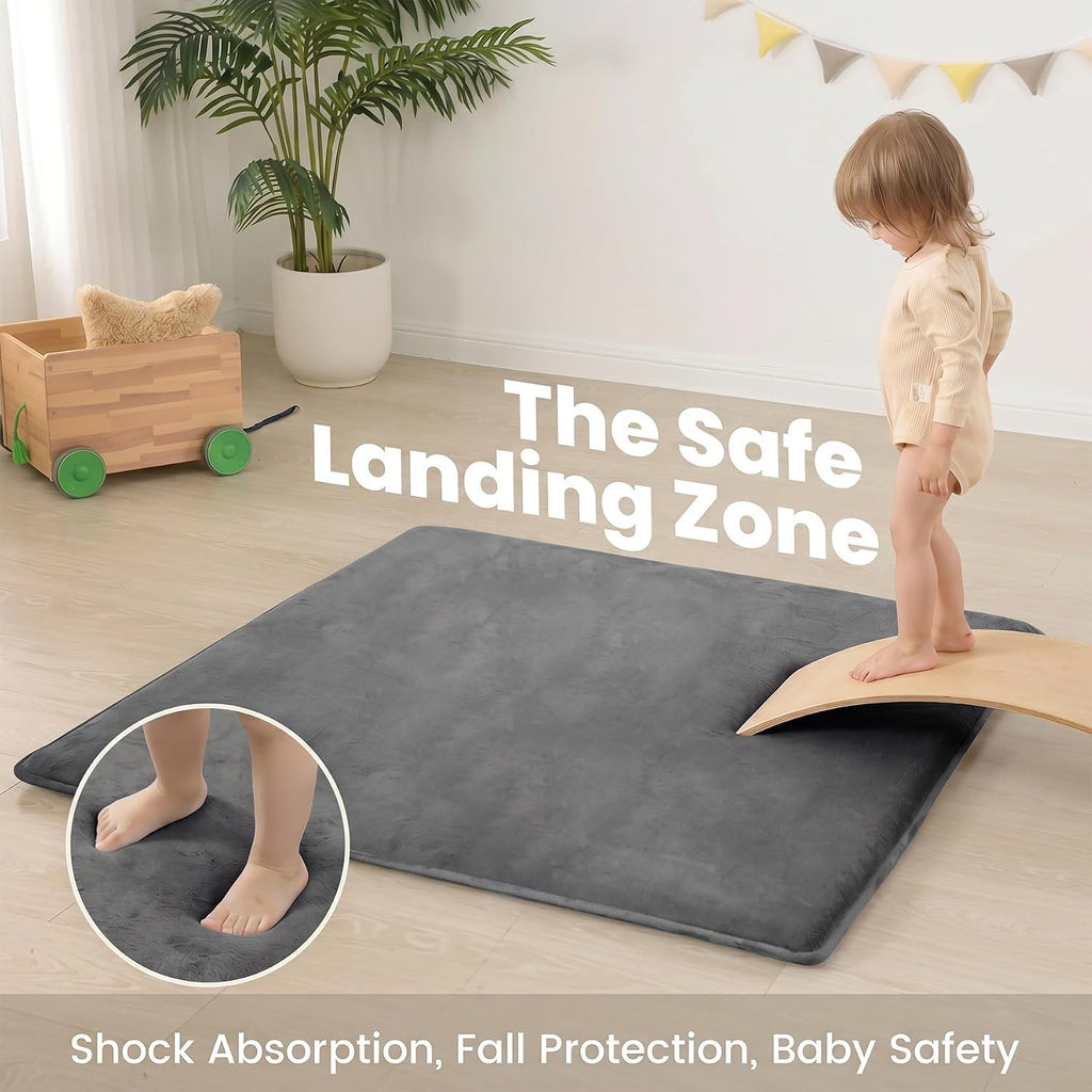 Play Mat for Floor,1.3" Thick Elasti-Foam 50"×50" Playpen Mat for Tummy Time,Non-Toxic Certified Water Repellent Soft