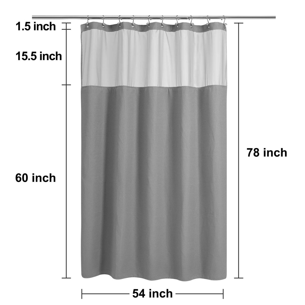 Stall Waffle Weave Shower Curtain with Snap-in Liner Gray 36x72
