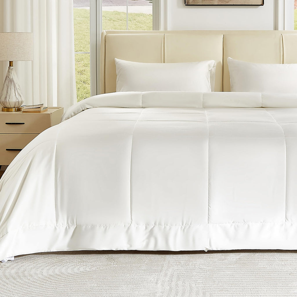 Summer Lightweight Bamboo Comforter, Off White, King