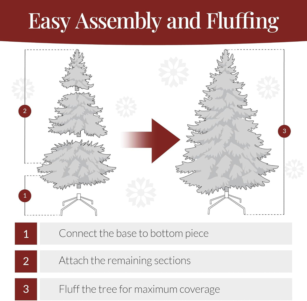 6Ft Pre-Lit Christmas Tree w/Twinkling LEDs, Premium Green Artificial Pine Lighted Holiday Decoration w/ 250 Lights