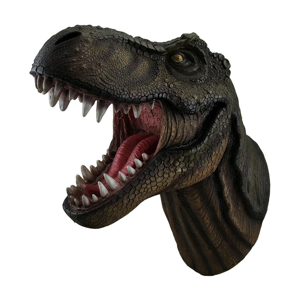 T-Rex Dinosaur Head Wall Sculpture, 15.5 Inch Snarling Bust