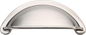 10 Pack Brushed Satin Nickel Cabinet Cup Pulls, 3 Inch(76mm) Hole Centers Cabinet Handles Hardware Bin Cup Metal Drawer