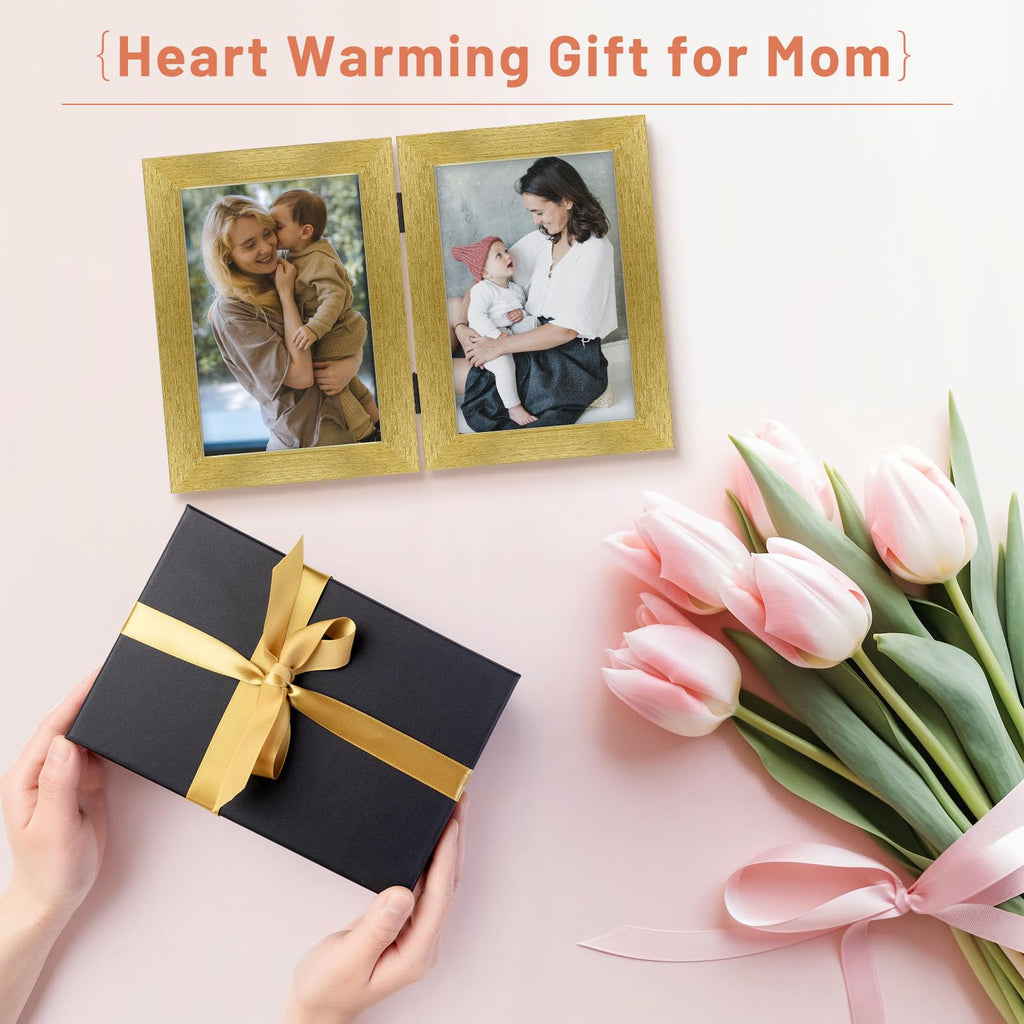 5x7 Double Picture Frame Gold, 2 Pack