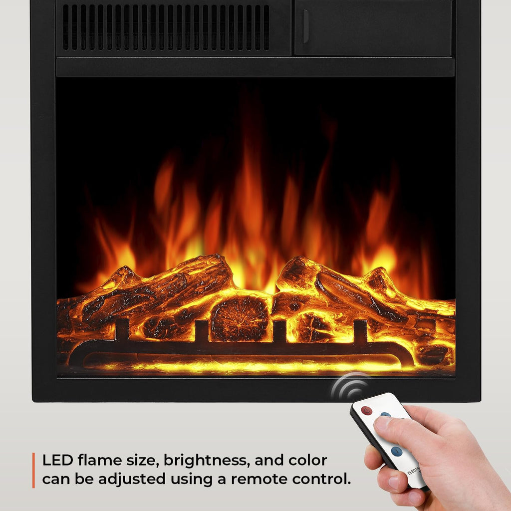 36" Electric Fireplace Mantel Freestanding Electric Fireplace, Remote Control, Adjustable Led Flame, 750W/1500W White