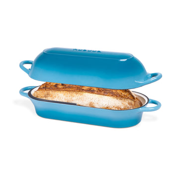 Enamelled Cast Iron Bread Loaf Pot - Dutch Oven For Sourdough Bread Baking - Oven Safe Non Stick Bread Pot