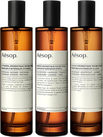 Room Spray Set - Olous, Cythera & Istros | Luxury Aromatic Home Fragrance | Fresh, Woody & Floral Scents - Set of 3