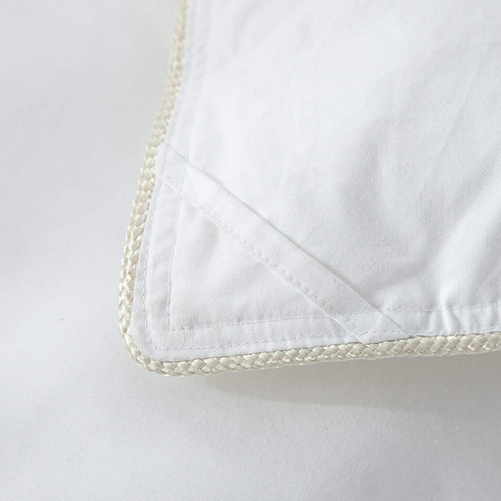 Luxurious Queen Size Siberian Goose Down Comforter, 100% Egyptian Cotton Cover, Solid White Color, 60 Oz Fill Weight