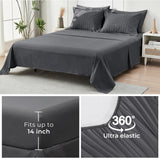 Full Comforter Sets Seersucker 7 Pieces, All Season Luxury Bed in a Bag, Bedding Set with Comforters, Sheets