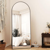 56"x21" Arched Full Length Mirror Floor Mirrors with Aluminum Alloy Frame Free-Standing Wall Mounted Floor Mirrors or