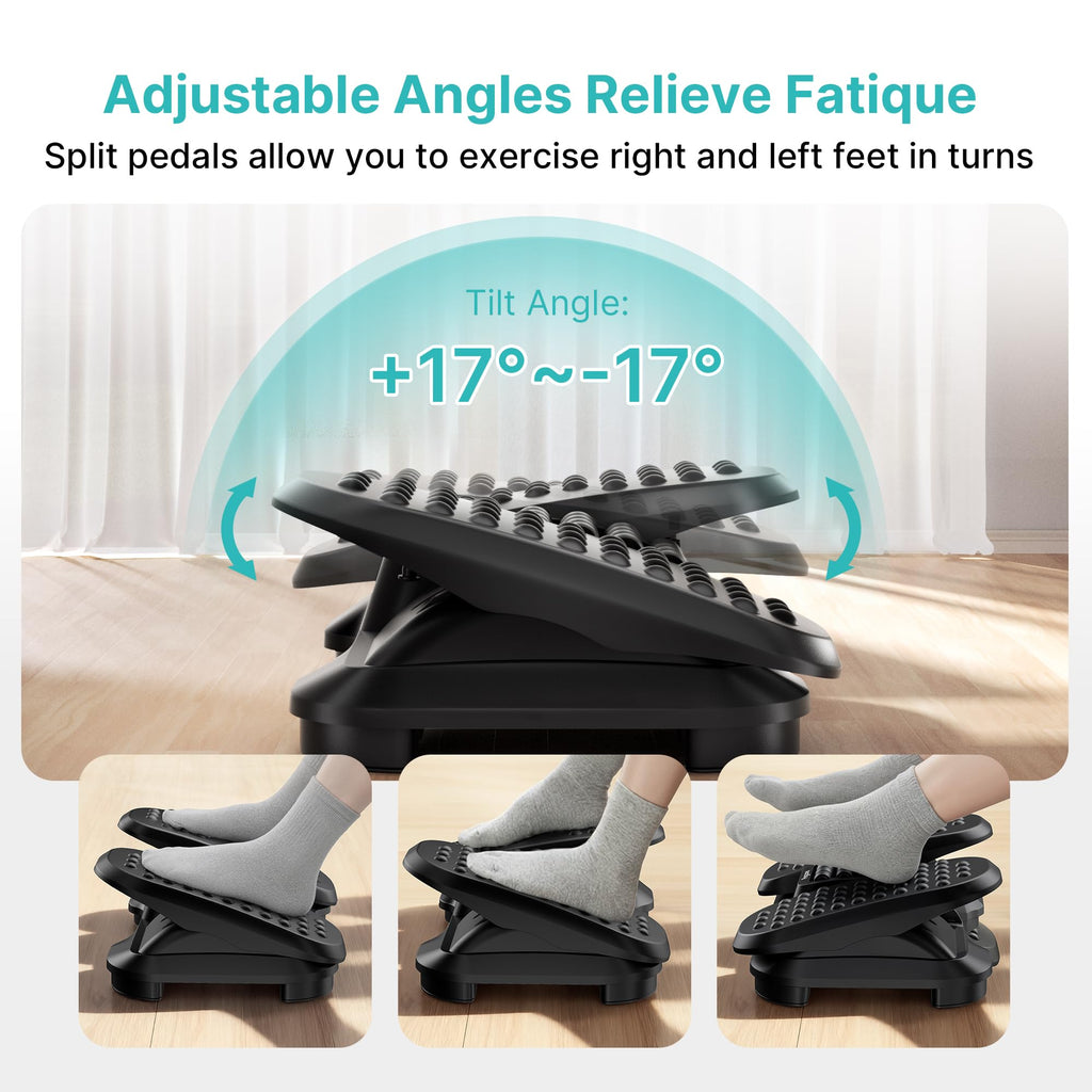 Under Desk Foot Rest with Massage Texture and Roller, 2 Heights