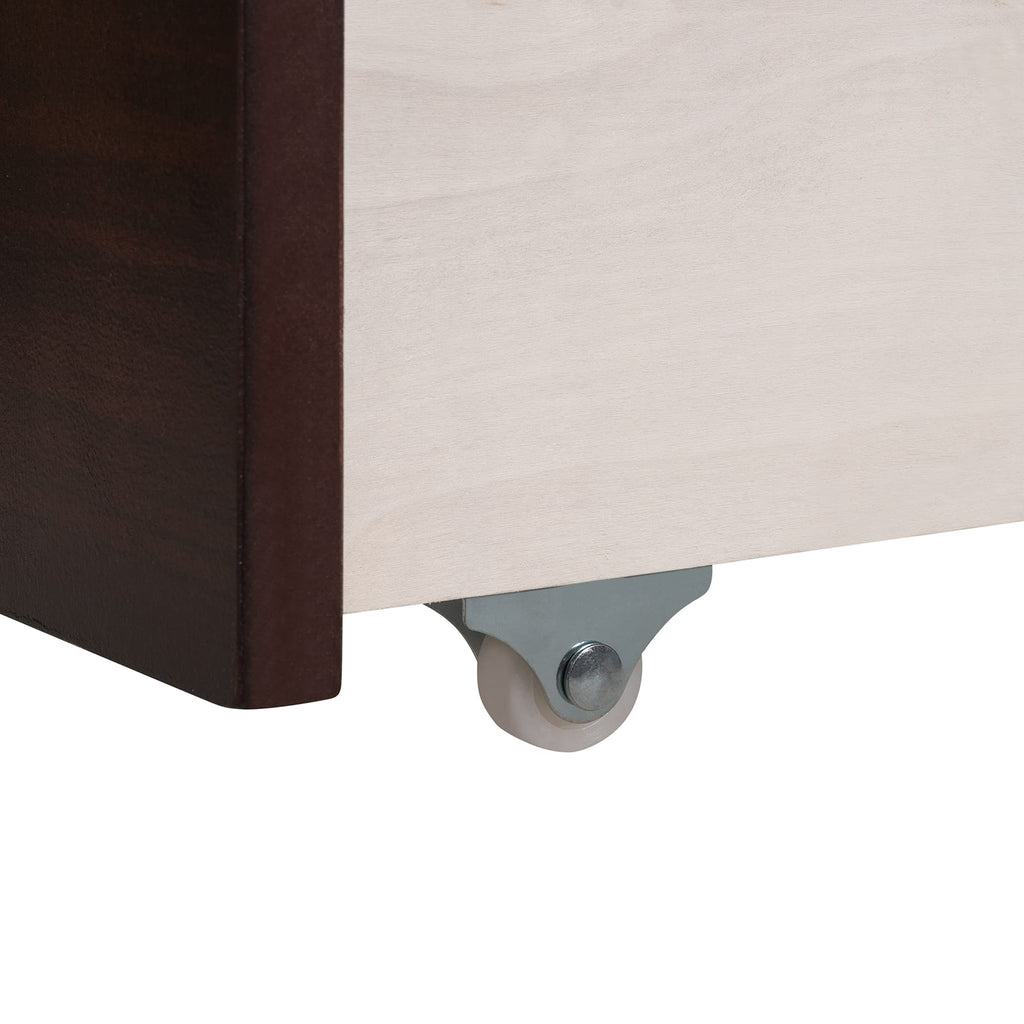 Twin Size Corner Day Bed Frame with Drawers, Solid Wood Daybed with Storage and Headboard, No Box Spring Needed