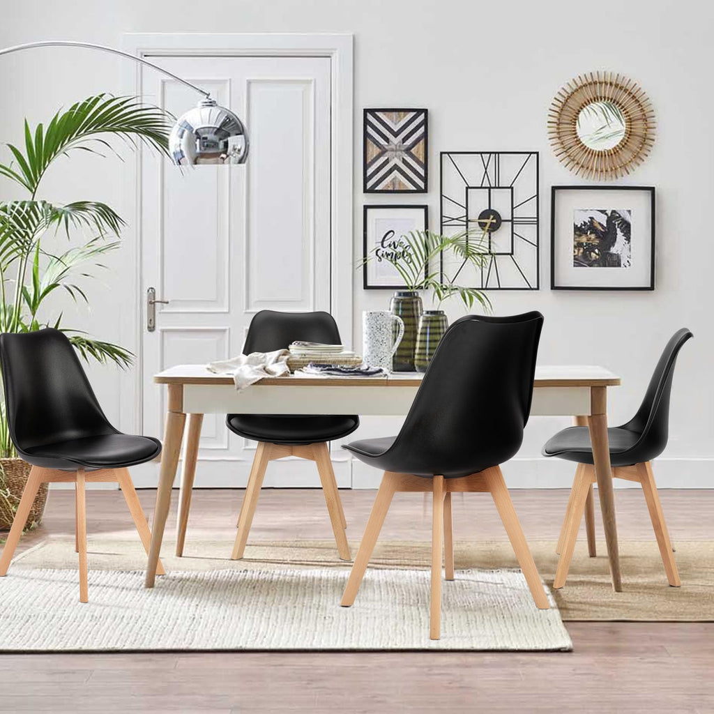 Dining Chairs Set of 4, PU Leather Accent Chairs