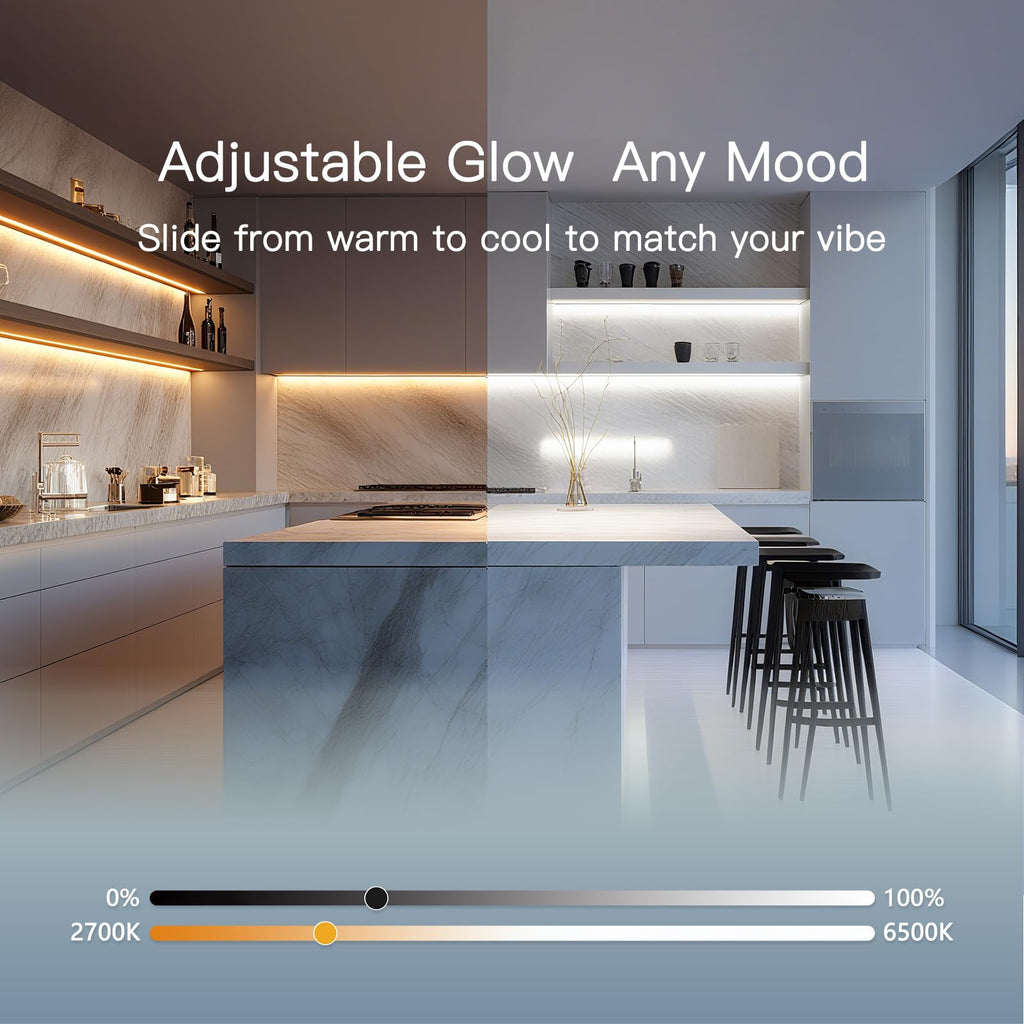 Under Cabinet LED Lighting Bars, 6-Pack, Plug-in, Dimmable